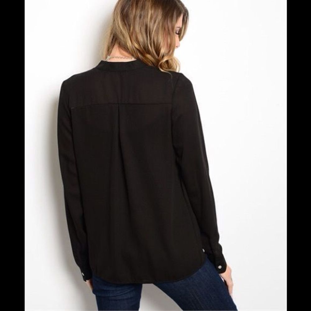Low V-Neck Blouse - Picture 2 of 4